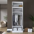Dulap pentru haine, Hanah Home, BA211, 90x255x57.5 cm, PAL melaminat, Alb
