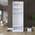 Dulap pentru haine, Hanah Home, BA211, 90x255x57.5 cm, PAL melaminat, Alb