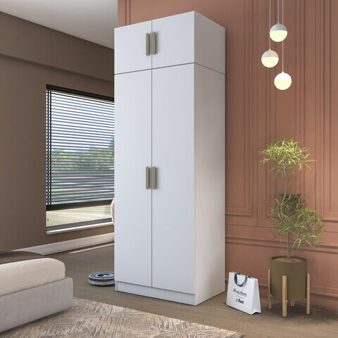 Dulap pentru haine, Hanah Home, BA209, 90x255x57.5 cm, PAL melaminat, Alb