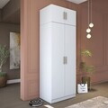 Dulap pentru haine, Hanah Home, BA209, 90x255x57.5 cm, PAL melaminat, Alb