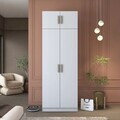 Dulap pentru haine, Hanah Home, BA209, 90x255x57.5 cm, PAL melaminat, Alb