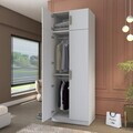 Dulap pentru haine, Hanah Home, BA209, 90x255x57.5 cm, PAL melaminat, Alb