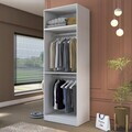 Dulap pentru haine, Hanah Home, BA209, 90x255x57.5 cm, PAL melaminat, Alb