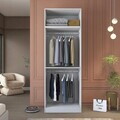 Dulap pentru haine, Hanah Home, BA209, 90x255x57.5 cm, PAL melaminat, Alb