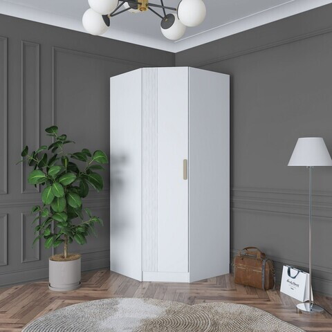 Dulap pentru haine, Hanah Home, BA183, 91x210x57.5 cm, PAL melaminat, Alb
