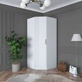 Dulap pentru haine, Hanah Home, BA183, 91x210x57.5 cm, PAL melaminat, Alb