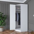 Dulap pentru haine, Hanah Home, BA183, 91x210x57.5 cm, PAL melaminat, Alb