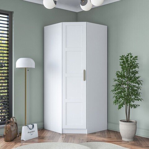 Dulap pentru haine, Hanah Home, BA191, 91x210x57.5 cm, PAL melaminat, Alb