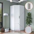 Dulap pentru haine, Hanah Home, BA191, 91x210x57.5 cm, PAL melaminat, Alb