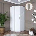 Dulap pentru haine, Hanah Home, BA140, 91x210x57.5 cm, PAL melaminat, Alb
