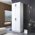 Dulap pentru haine, Hanah Home, BA210, 90x255x57.5 cm, PAL melaminat, Alb