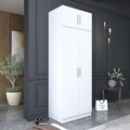 Dulap pentru haine, Hanah Home, BA210, 90x255x57.5 cm, PAL melaminat, Alb