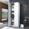 Dulap pentru haine, Hanah Home, BA210, 90x255x57.5 cm, PAL melaminat, Alb