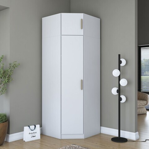 Dulap pentru haine, Hanah Home, BA213, 91x255x57.5 cm, PAL melaminat, Alb