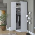 Dulap pentru haine, Hanah Home, BA213, 91x255x57.5 cm, PAL melaminat, Alb
