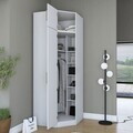 Dulap pentru haine, Hanah Home, BA213, 91x255x57.5 cm, PAL melaminat, Alb