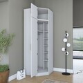 Dulap pentru haine, Hanah Home, BA213, 91x255x57.5 cm, PAL melaminat, Alb
