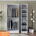 Dulap pentru haine, Hanah Home, BA164, 135x210x57.5 cm, PAL melaminat, Alb