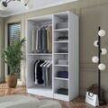 Dulap pentru haine, Hanah Home, BA164, 135x210x57.5 cm, PAL melaminat, Alb