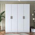 Dulap pentru haine, Hanah Home, BA163, 180x210x57.5 cm, PAL melaminat, Alb