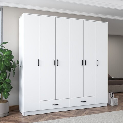 Dulap pentru haine, Hanah Home, BA134, PAL melaminat, Alb