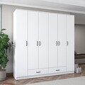 Dulap pentru haine, Hanah Home, BA134, PAL melaminat, Alb