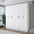 Dulap pentru haine, Hanah Home, BA134, PAL melaminat, Alb