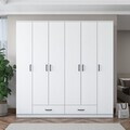 Dulap pentru haine, Hanah Home, BA134, PAL melaminat, Alb