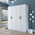 Dulap pentru haine, Hanah Home, BA208, 180x210x57.5 cm, PAL melaminat, Alb