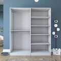 Dulap pentru haine, Hanah Home, BA208, 180x210x57.5 cm, PAL melaminat, Alb