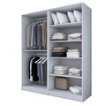 Dulap pentru haine, Hanah Home, BA208, 180x210x57.5 cm, PAL melaminat, Alb
