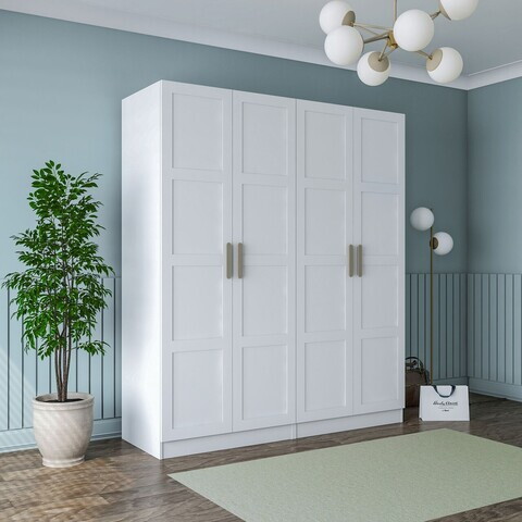 Dulap pentru haine, Hanah Home, BA194, 180x210x57.5 cm, PAL melaminat, Alb