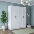 Dulap pentru haine, Hanah Home, BA194, 180x210x57.5 cm, PAL melaminat, Alb