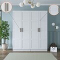 Dulap pentru haine, Hanah Home, BA194, 180x210x57.5 cm, PAL melaminat, Alb