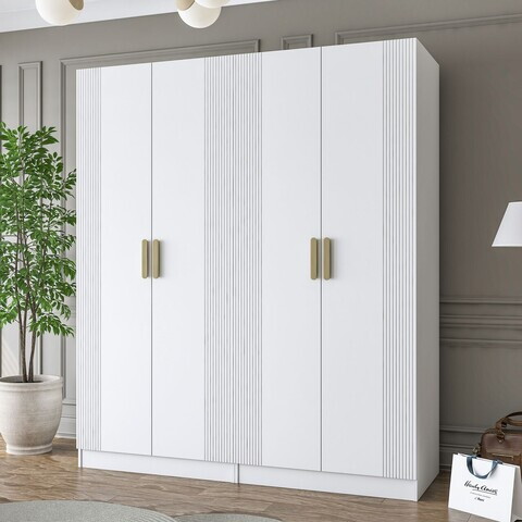 Dulap pentru haine, Hanah Home, BA186, 180x210x57.5 cm, PAL melaminat, Alb