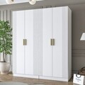 Dulap pentru haine, Hanah Home, BA186, 180x210x57.5 cm, PAL melaminat, Alb