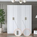 Dulap pentru haine, Hanah Home, BA186, 180x210x57.5 cm, PAL melaminat, Alb