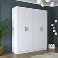 Dulap pentru haine, Hanah Home, BA156, 180x210x57.5 cm, PAL melaminat, Alb