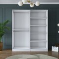 Dulap pentru haine, Hanah Home, BA156, 180x210x57.5 cm, PAL melaminat, Alb
