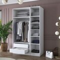 Dulap pentru haine, Hanah Home, BA155, 135x210x57.5 cm, PAL melaminat, Alb