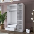 Dulap pentru haine, Hanah Home, BA155, 135x210x57.5 cm, PAL melaminat, Alb