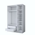 Dulap pentru haine, Hanah Home, BA155, 135x210x57.5 cm, PAL melaminat, Alb