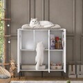 Casă din lemn pentru pisici, Hanah Home, PA102, 90x98.6x45 cm, PAL melaminat, Alb