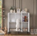Casă din lemn pentru pisici, Hanah Home, PA102, 90x98.6x45 cm, PAL melaminat, Alb