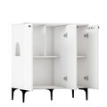 Casă din lemn pentru pisici, Hanah Home, PA102, 90x98.6x45 cm, PAL melaminat, Alb