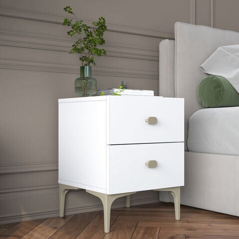 Noptiera, Hanah Home, BD110, 39.6x53.7x37.5 cm, PAL melaminat, Alb