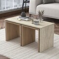 Set masute de cafea, Hanah Home, AB114, PAL melaminat, Travertin