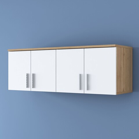 Dulap de perete, Hanah Home, EA150, 120x41.4x37.5 cm, PAL melaminat, Nuc/Alb