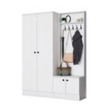 Cuier de perete, Hanah Home, EA151, 139.6x182.8x37.5 cm, PAL melaminat, Alb