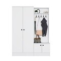 Cuier de perete, Hanah Home, EA151, 139.6x182.8x37.5 cm, PAL melaminat, Alb